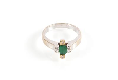 Brillant Diamant Smaragd Damenring - Jewellery and watches