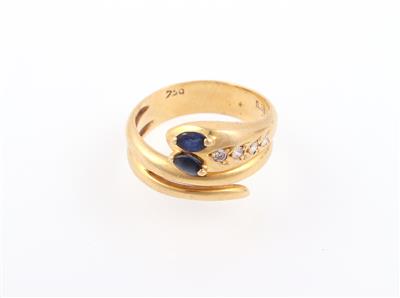 Saphir Diamant Damenring "Schlange" - Jewellery and watches