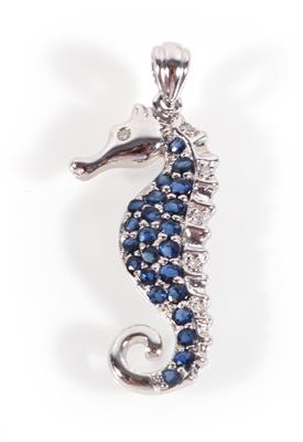 Saphir Diamant Anhänger "Seepferdchen" - Klenoty a náramkové