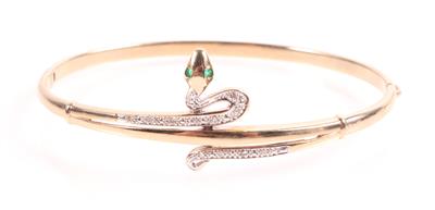 Smaragd Diamant Armreif "Schlange" - Schmuck und Uhren