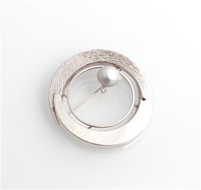 Diamant Brosche Kulturperle - Jewellery and watches
