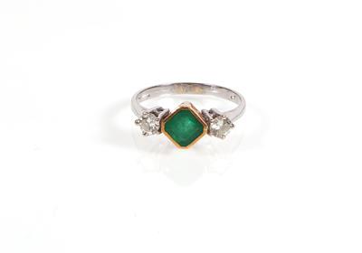 Smaragd Brillant Damenring - Jewellery and watches