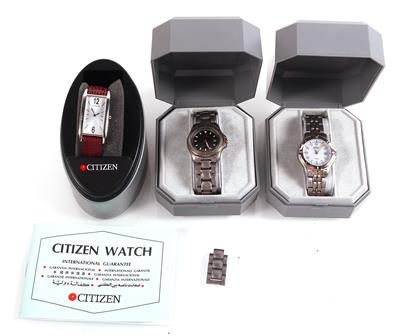 3 Damenarmbanduhren "Citizen" - Schmuck und Uhren
