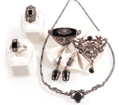 Onyx Markasit Damenschmuckgarnitur - Jewellery and watches