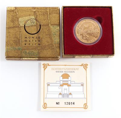 Goldmünze 100 Euro "Wienflussportal" - Münzen und Medaillen