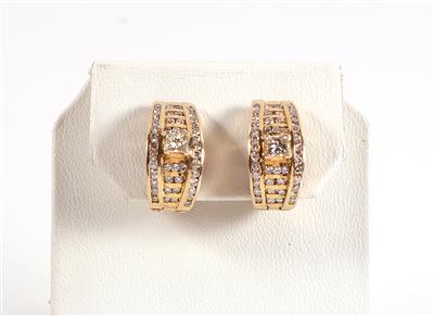 Brillant-Diamant-Ohrringe zus. ca. 1,30 ct - Jewellery and watches