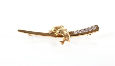 Brosche "Zwei Delphine" - Jewellery and watches