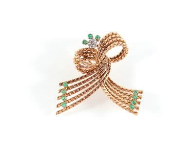 Diamant Smaragd Brosche - Gioielli e orologi