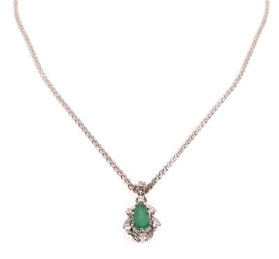 Brillant Smaragd Collier zus. ca. 2,14 ct - Jewellery and watches
