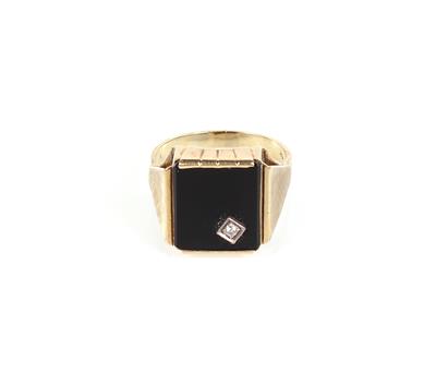 Onyx Brillant Herrenring - Jewellery and watches