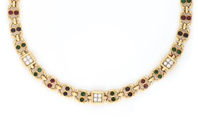 Brillant Farbstein Collier - Schmuck und Uhren