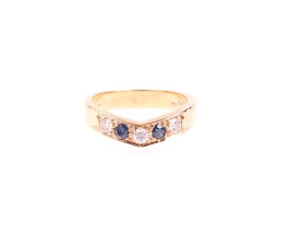 Saphir Brillant Ring - Schmuck und Uhren