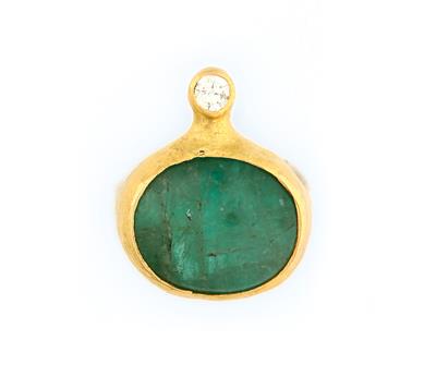 Smaragd Brillant Damenring - Schmuck und Uhren