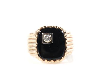 Brillant Onyx Herrenring - Schmuck und Uhren