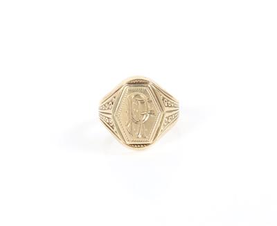 Mongramm Ring "P. F." - Schmuck und Uhren