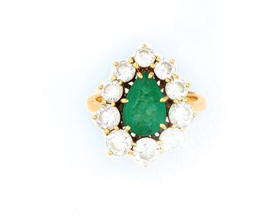 Brillant Smaragd Damenring - Große und kleine Kostbarkeiten