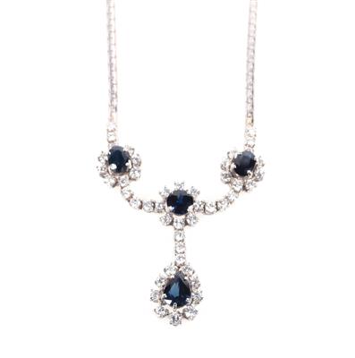 Brillant Saphir Collier zus. ca. 7,90 ct - Jewellery and watches