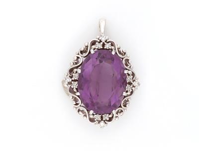 Amethyst Diamant Anhänger - Schmuck und Uhren