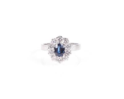 Saphir Brillant Damenring zus. ca. 1,15 ct - Schmuck und Uhren