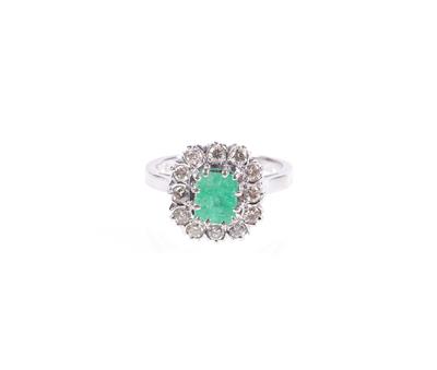 Brillant Smaragdring zus. ca. 1,25 ct - Schmuck und Uhren