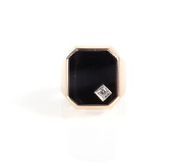 Brillant Onyx Herrenring - Jewellery and watches