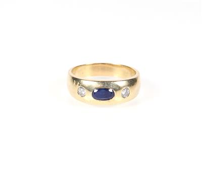 Brillant Saphir Ring zus. ca. 1,05 ct - Schmuck und Uhren