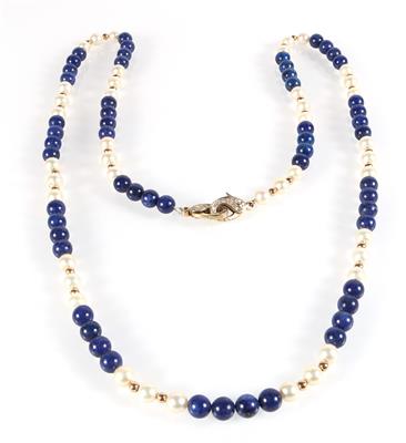 Lapis Lazuli Kulturperlen Halskette - Schmuck und Uhren