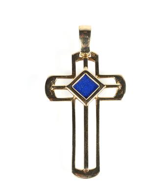 Lapis Lazuli (beh.) Kreuzanhänger - Schmuck und Uhren Muttertagsspecial