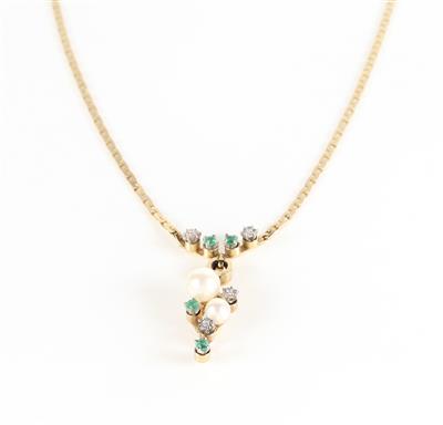 Smaragd Diamant Kulturperlen Collier - Jewellery and watches