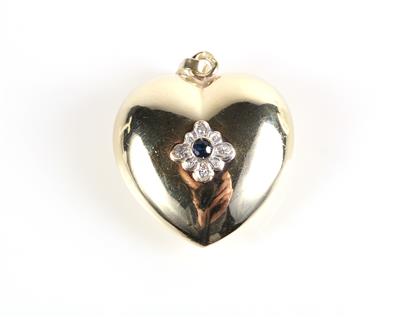Saphir Diamant Herzanhänger - Klenoty a náramkové