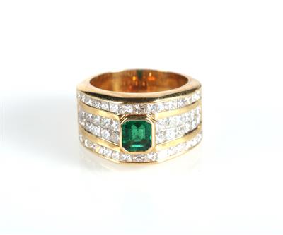 Smaragd Diamant Damenring - Klenoty a náramkové