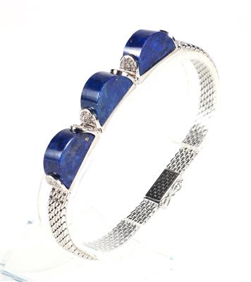 Lapis Lazuli Diamant Armkette - Klenoty a náramkové