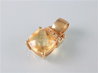 Citrin Brillant Anhänger zus. ca. 0,20 ct - Gioielli e orologi