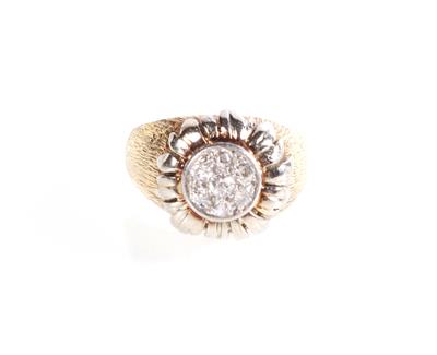 Diamant Damenring zus. ca. 0,25 ct "Sonnenblume" - Jewellery and watches