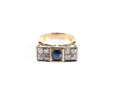 Saphir Diamant Damenring zus. ca. 1,30 ct - Schmuck und Uhren