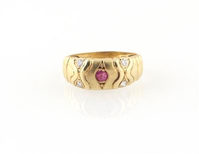 Brillant Rubin Ring - Schmuck und Uhren