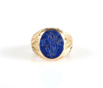 Lapis Lazuli Monogramm Ring - Schmuck und Uhren