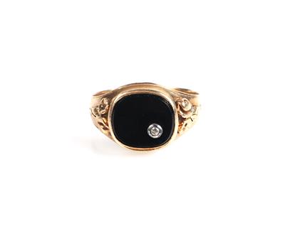 Onyx Brillant Damenring - Schmuck und Uhren