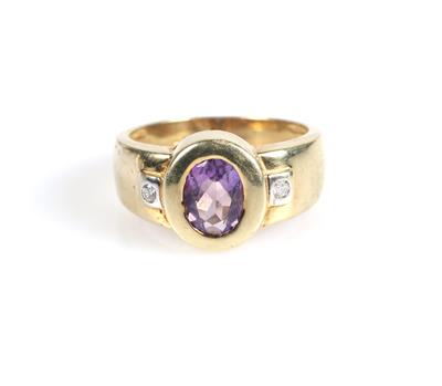 Amethyst Brillant Damenring - Schmuck und Uhren