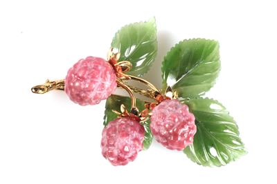 Schmuckstein Brosche "Himbeeren" - Jewellery and watches