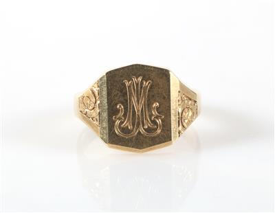 Monogramm Herrenring "M" - Schmuck und Uhren