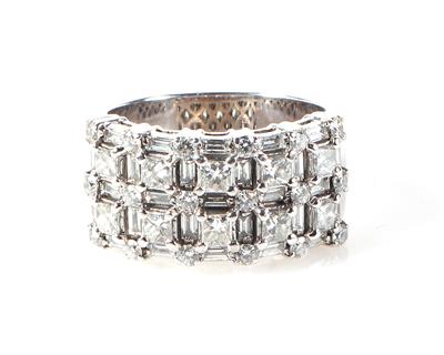 Brillant Diamant Damenring zus. ca. 3,10 ct - Jewellery and watches