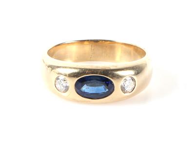 Brillant Saphir Ring zus. ca. 0,34 ct - Jewellery and watches