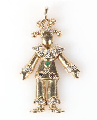 Diamant Farbstein Anhänger "Clown" - Jewellery and watches