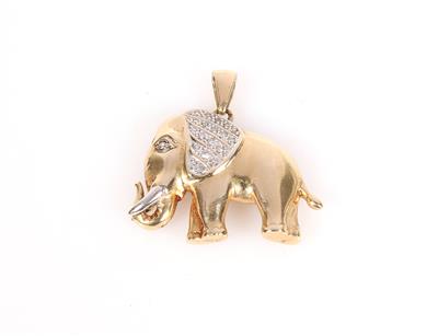 Diamant Anhänger "Elefant" - Flora und Fauna Schmuck