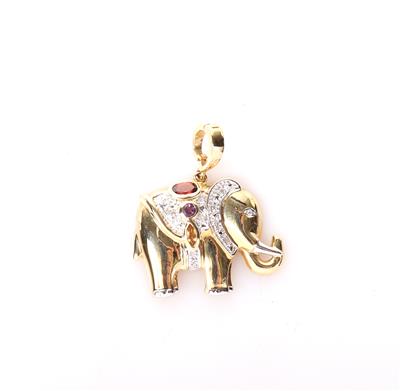 Diamant Schmuckstein Anhänger"Elefant" - Gioielli