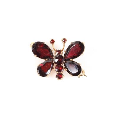 Granat Brosche "Schmetterling" - Jewellery