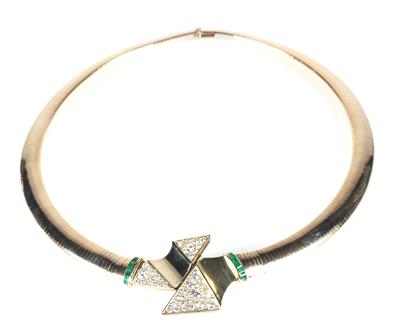 Modernes Brillant Smaragd Collier - Schmuck und Uhren