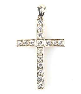 Brillant Diamant Kreuzanhänger - Schmuck und Uhren