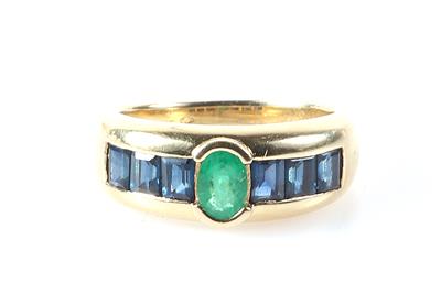 Smaragd Saphir Damenring - Gioielli e orologi
